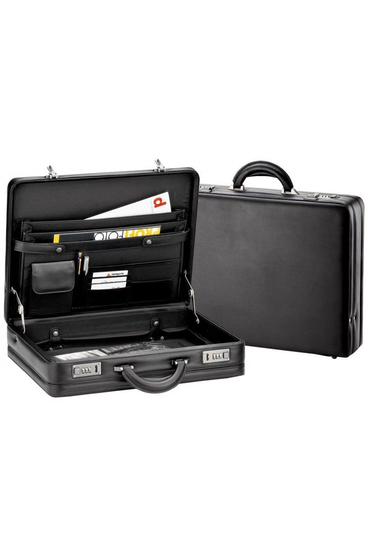 D & N briefcase finely grained PU 2634