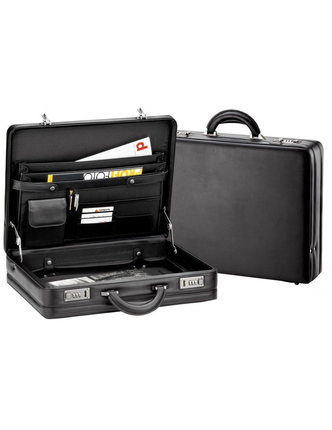 D & N briefcase finely grained PU 2634