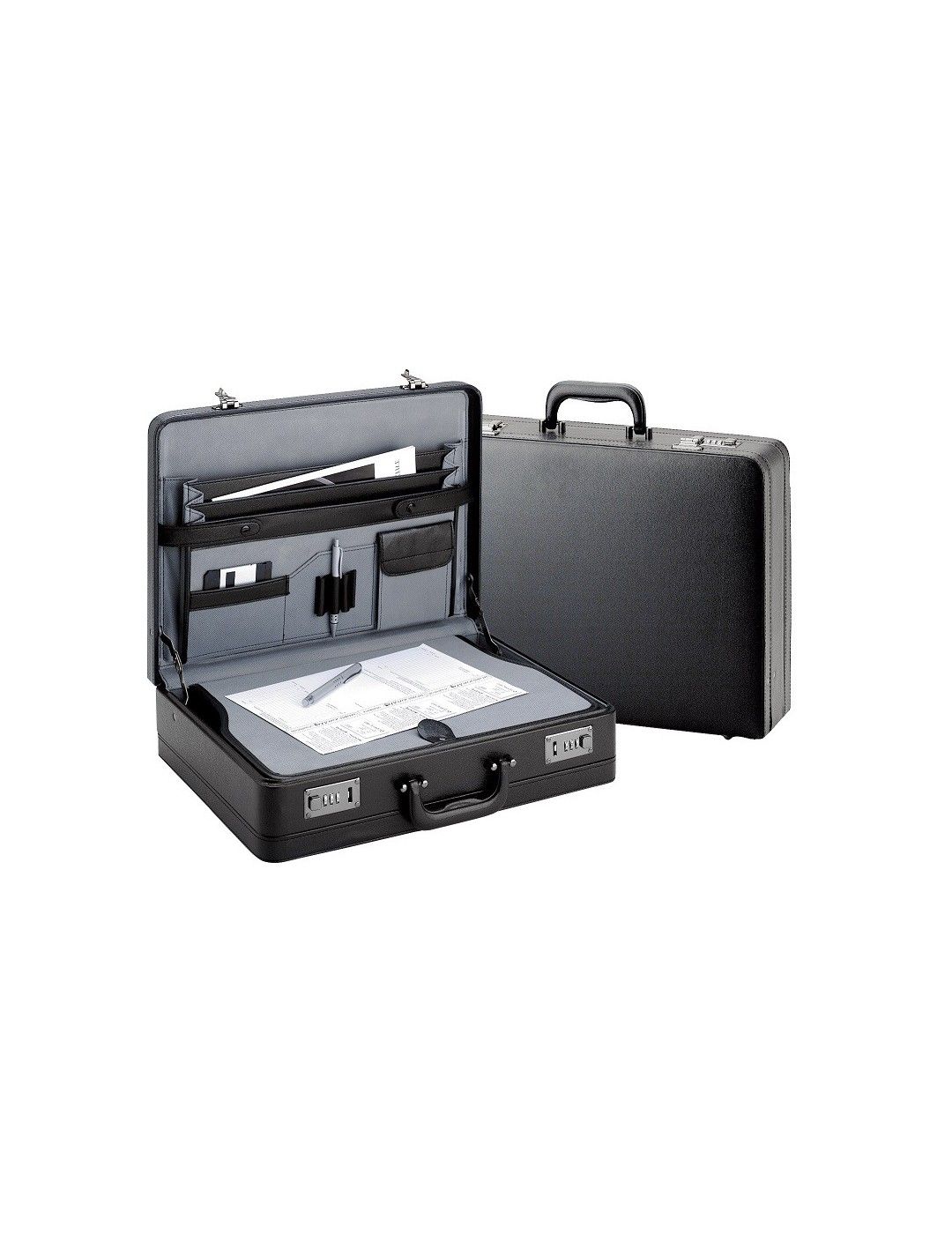 D & N briefcase finely grained PU 2620