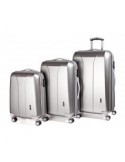 March New Carat luggage set Hand luggage + medium and large size, Silver Brushed
