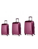 March New Carat luggage set Hand luggage + medium and large size, Burgundi Brushed
