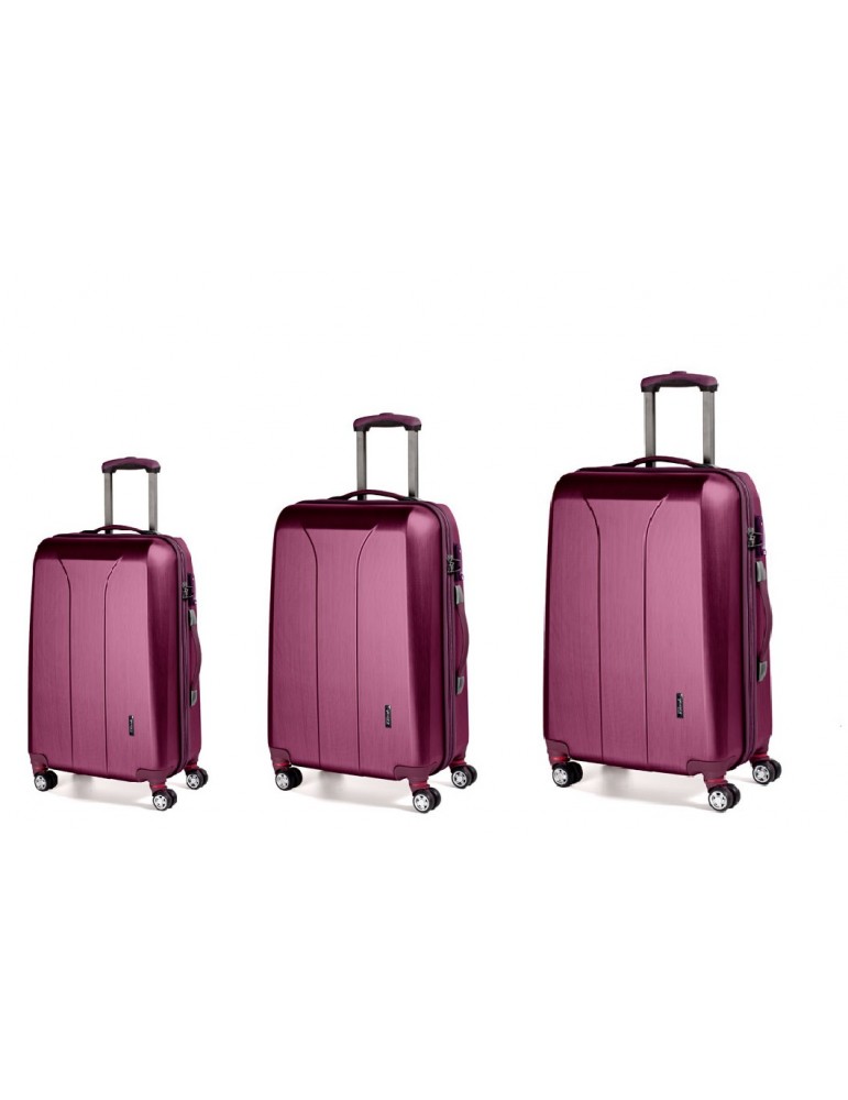March New Carat Set Bagages à main + taille moyenne et grande, Burgundi Brushed