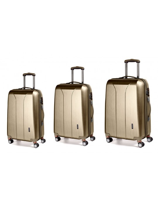 March New Carat Set Bagages à main + taille moyenne et grande, Gold Brushed