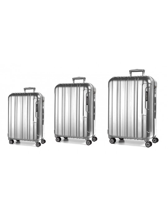 March Cosmopolitan luggage set Hand luggage + medium and large size, Aluminium