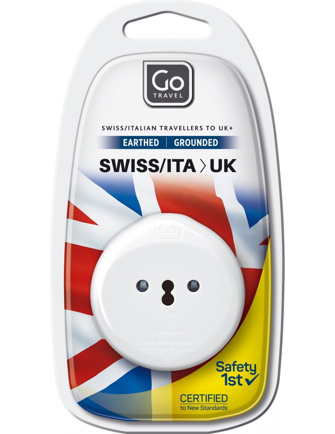 Go Travel Adapter Switzerland / Italy - United Kingdom