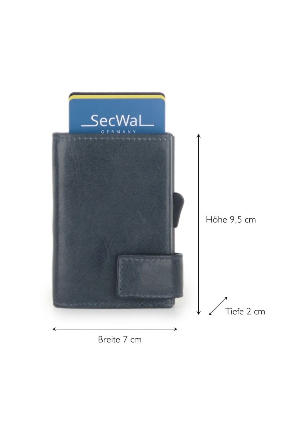 Porte-cartes SecWal RV Leather Bleu vintage