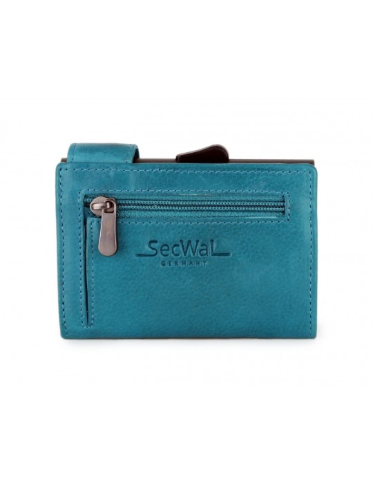 Porte-cartes SecWal RV Leather turquoise vintage