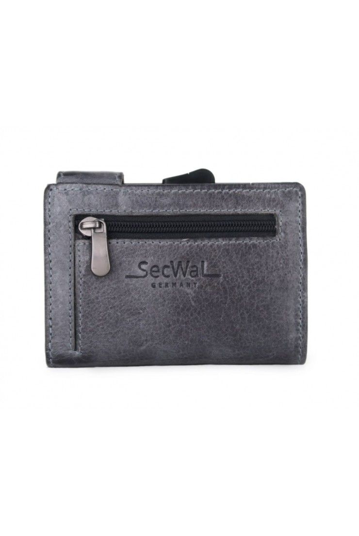 SecWal Card Case RV Leather Vintage gray