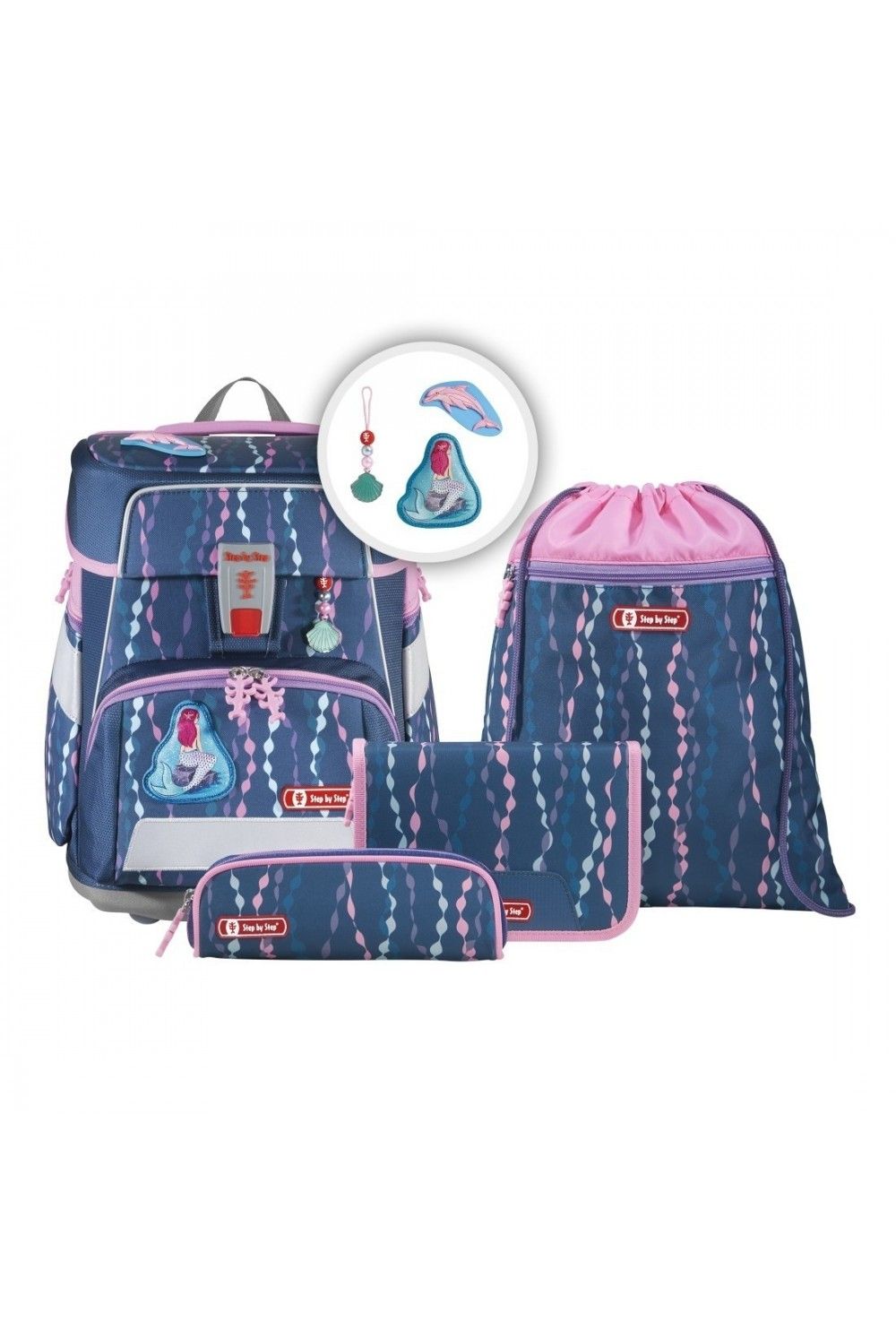 School backpack set Step by Step Space 5 pieces Mermaid