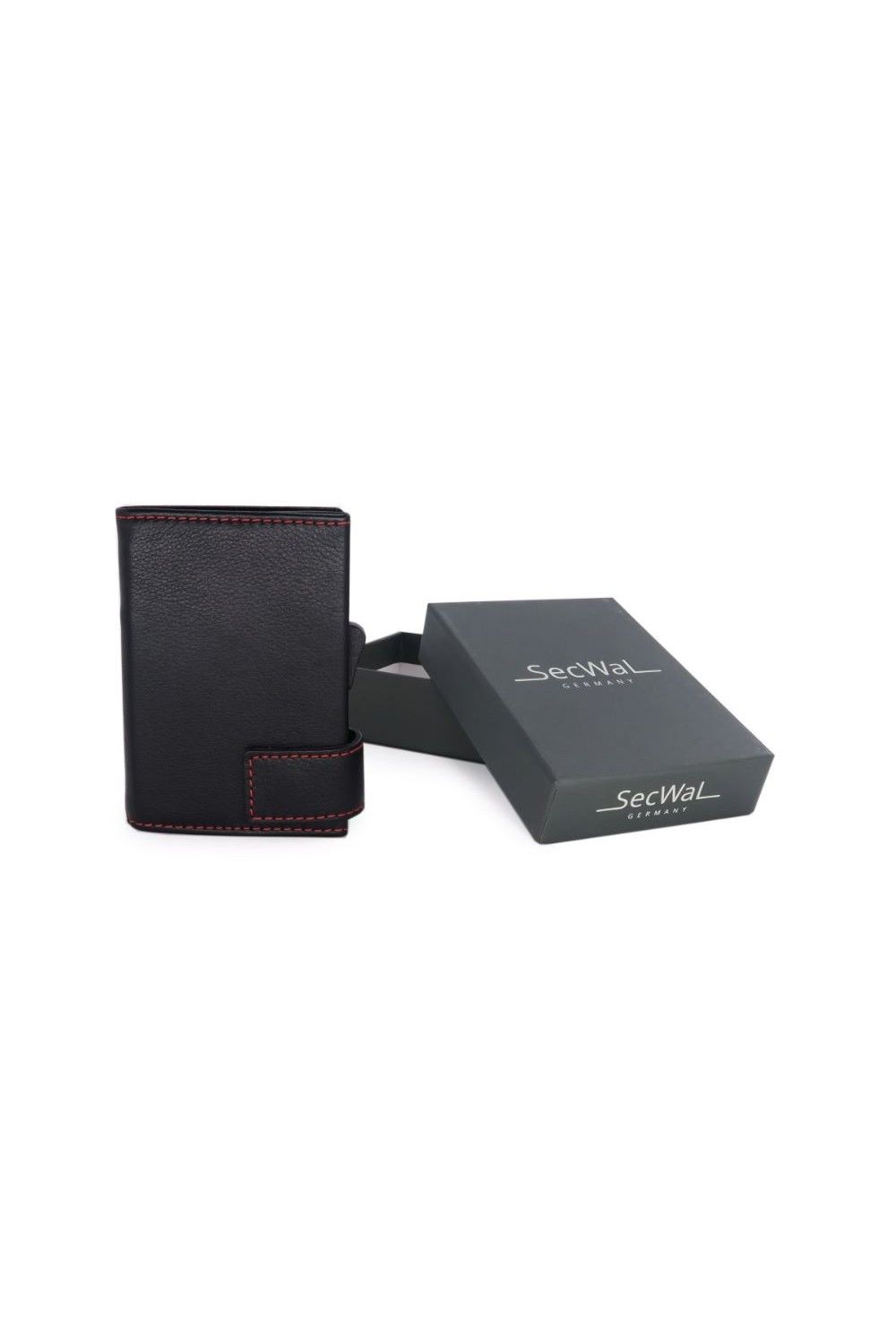 Porte-cartes SecWal RV Leather noir-rouge
