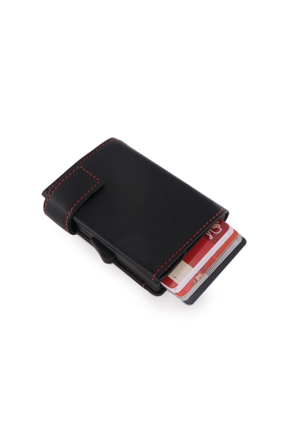 SecWal Card Case RV Leather black-red