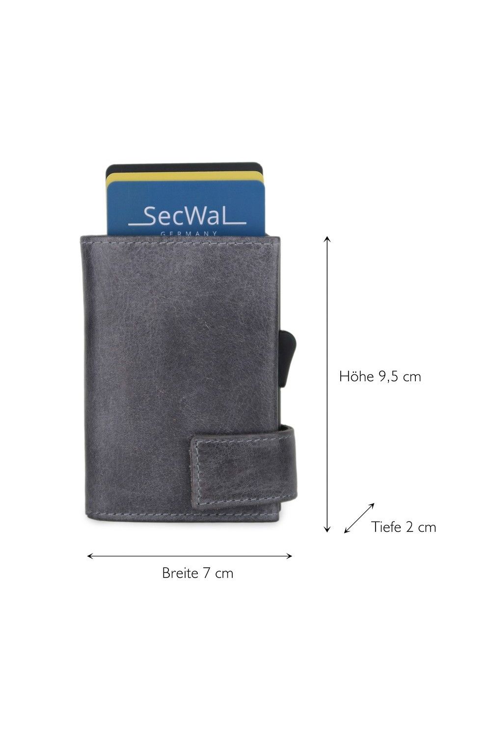 SecWal Card Case DK Leather Vintage Grey