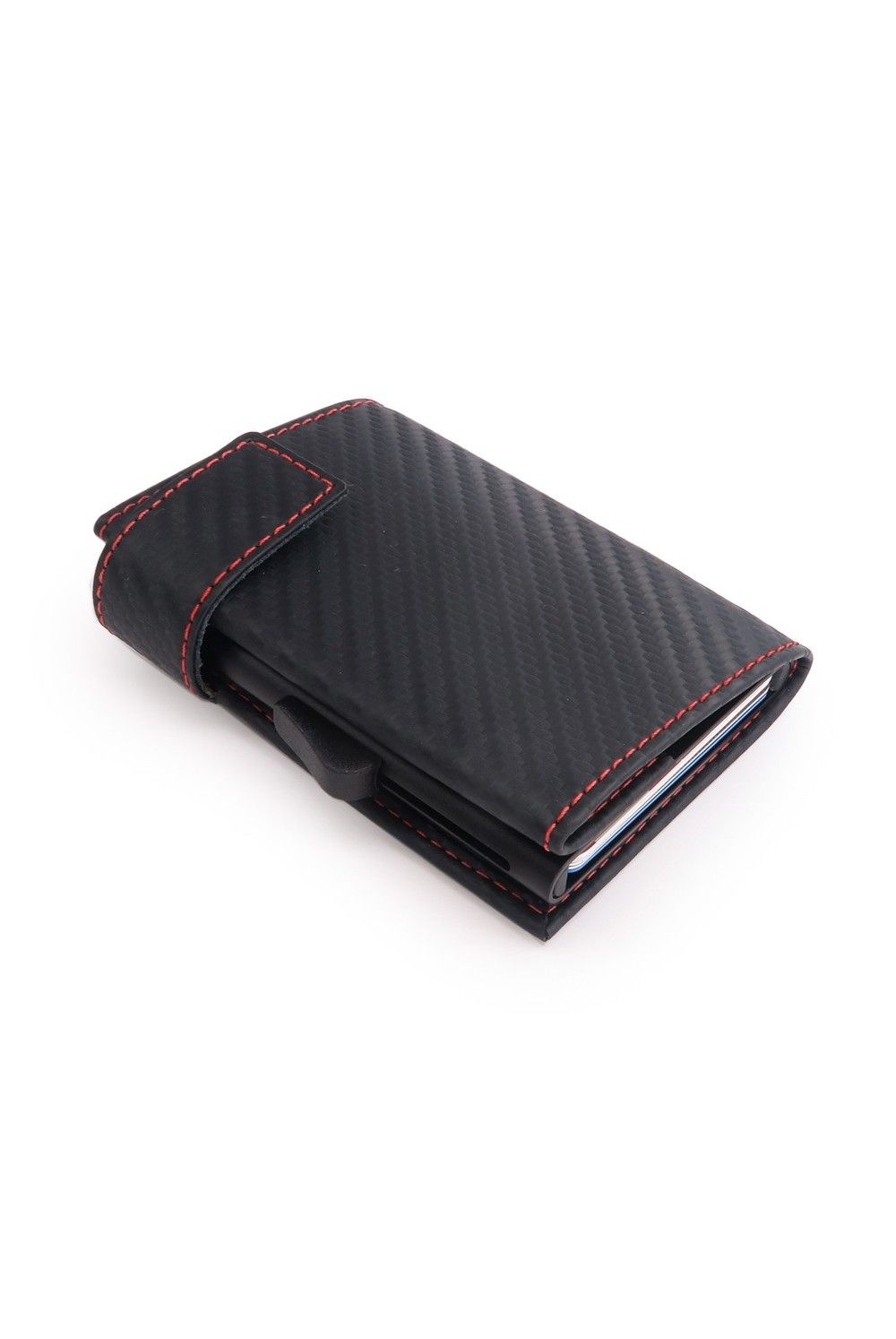 Porte-cartes SecWal DK Leather Carbon noir-rouge