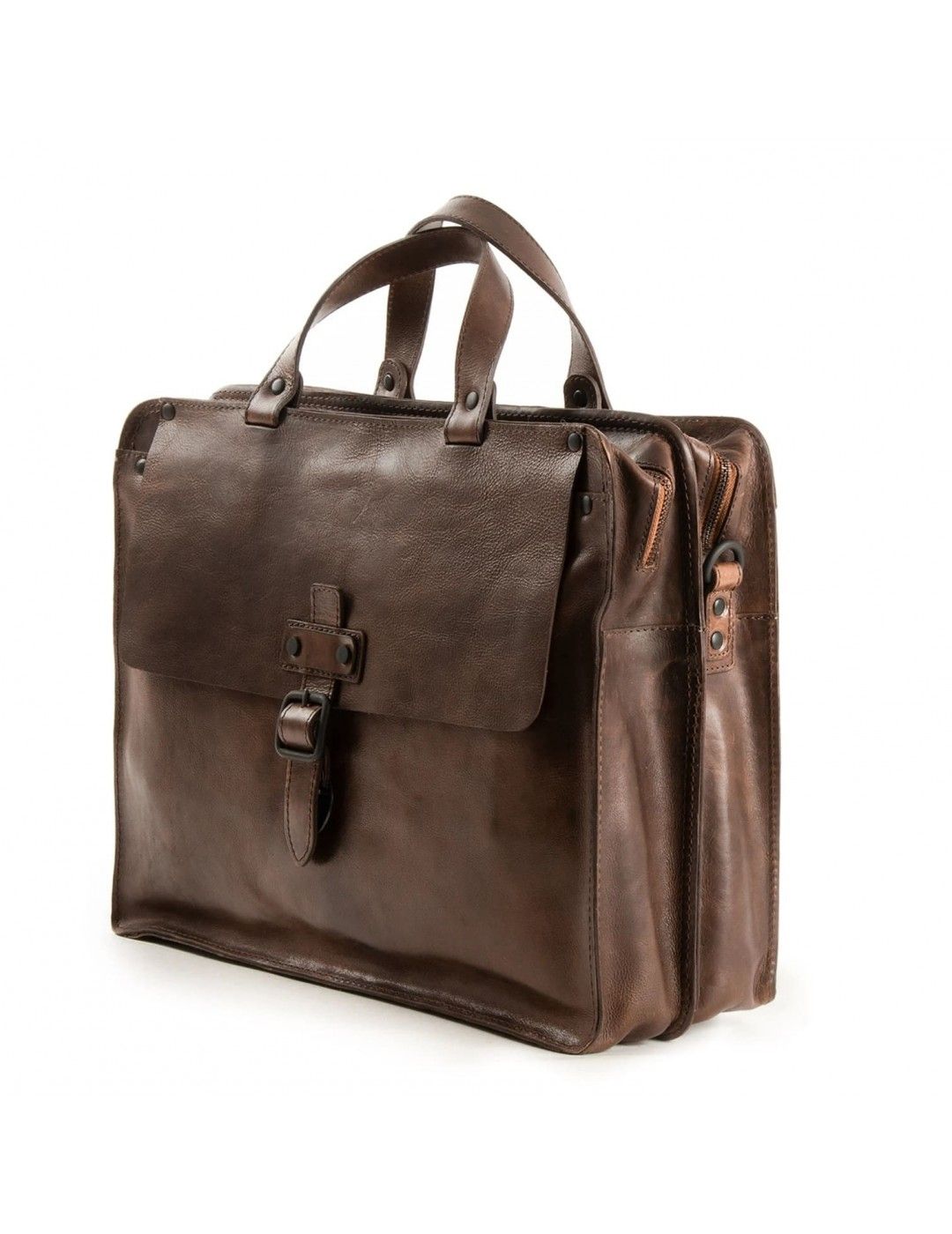 Harolds Aberdeen business bag twin brown leather