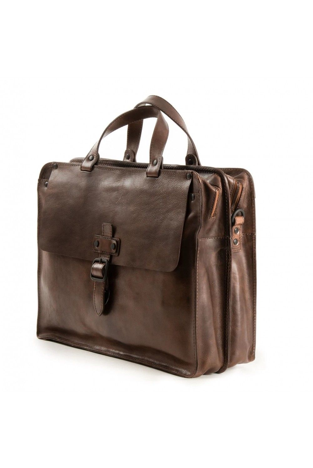 Harolds Aberdeen business bag twin brown leather