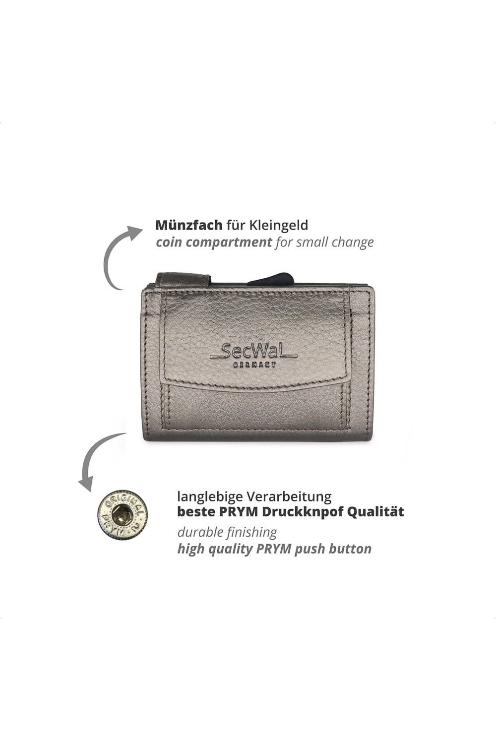 SecWal Kartenetui DK Leder Metallic grau