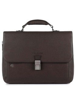 Briefcase with laptop compartment Piquadro Black Square 15 inches