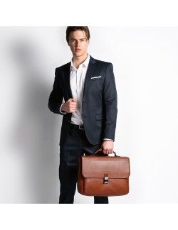 Briefcase with laptop compartment Piquadro Black Square 15 inches