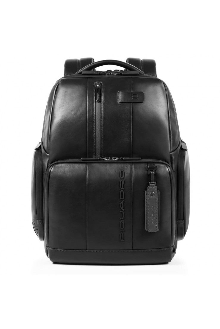 Laptop backpack Piquadro Urban 15.6 inches made of leather
