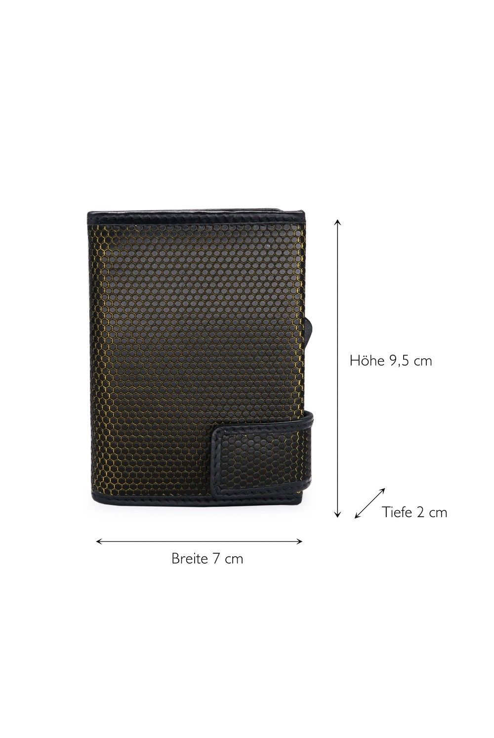 SecWal Card Case RV Leather black-yellow