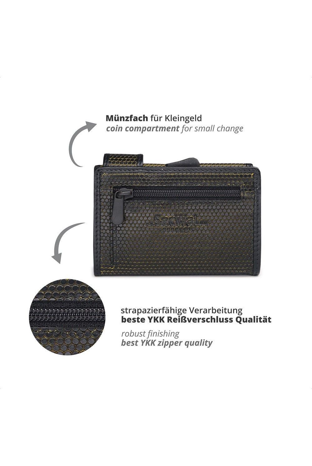 Porte-cartes SecWal RV Leather noir-jaune