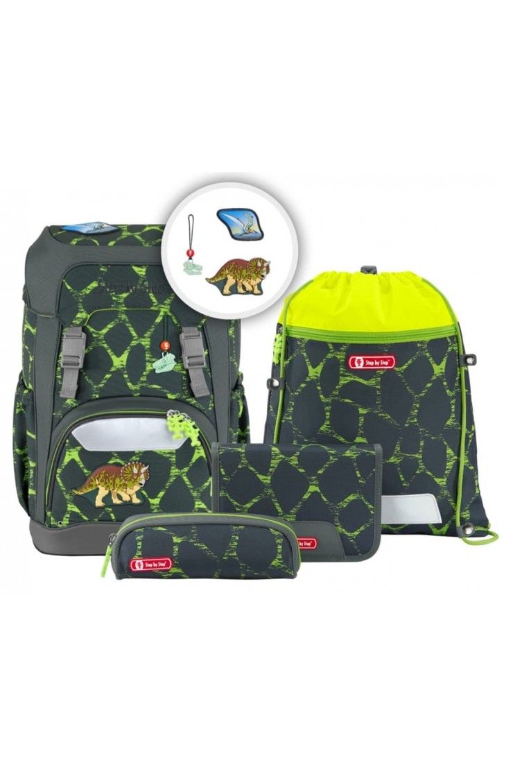 Step by Step Giant school backpack 5 parts Dino Life