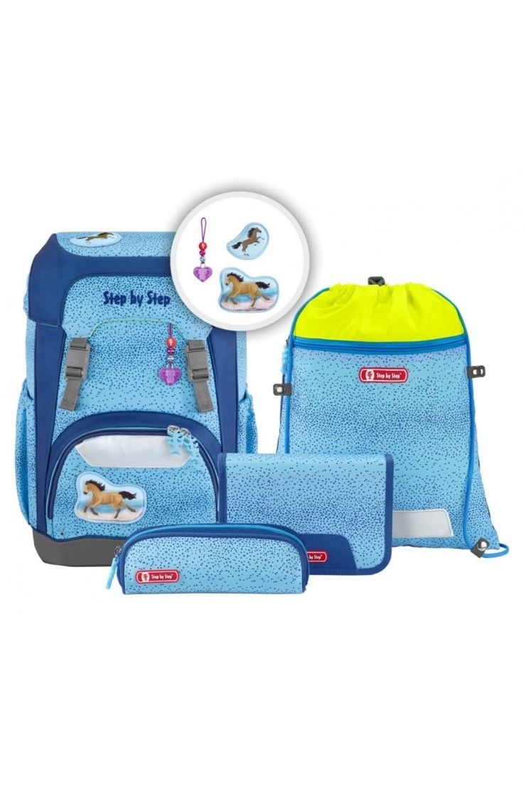 Step by Step Giant school backpack 5 parts Wild Horse