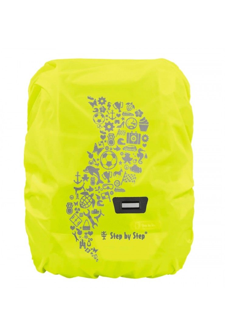 Step by step rain protection and safety cover for school counter yellow