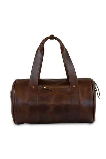 Leather travel bag Chap Duffle Bag Buckle & Seam