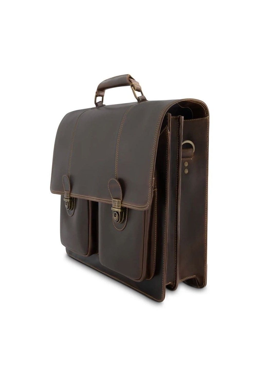 Leather Briefcase Nevada Bag Buckle & Seam