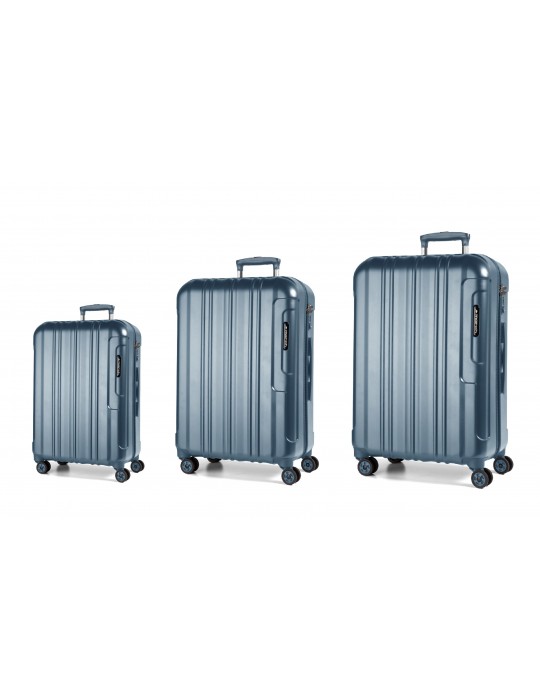 March Cosmopolitan luggage set Hand luggage + medium and large size, Metallic blue
