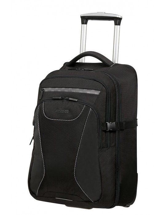 AT laptop backpack Work 15.6 inch 2 wheel Reflect Black