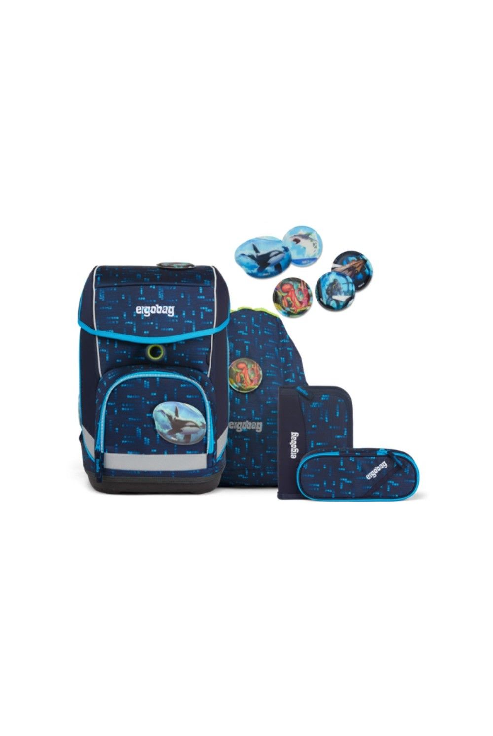 ergobag cubo sac à dos scolaire set 5 pièces ours de plongée sous-marine