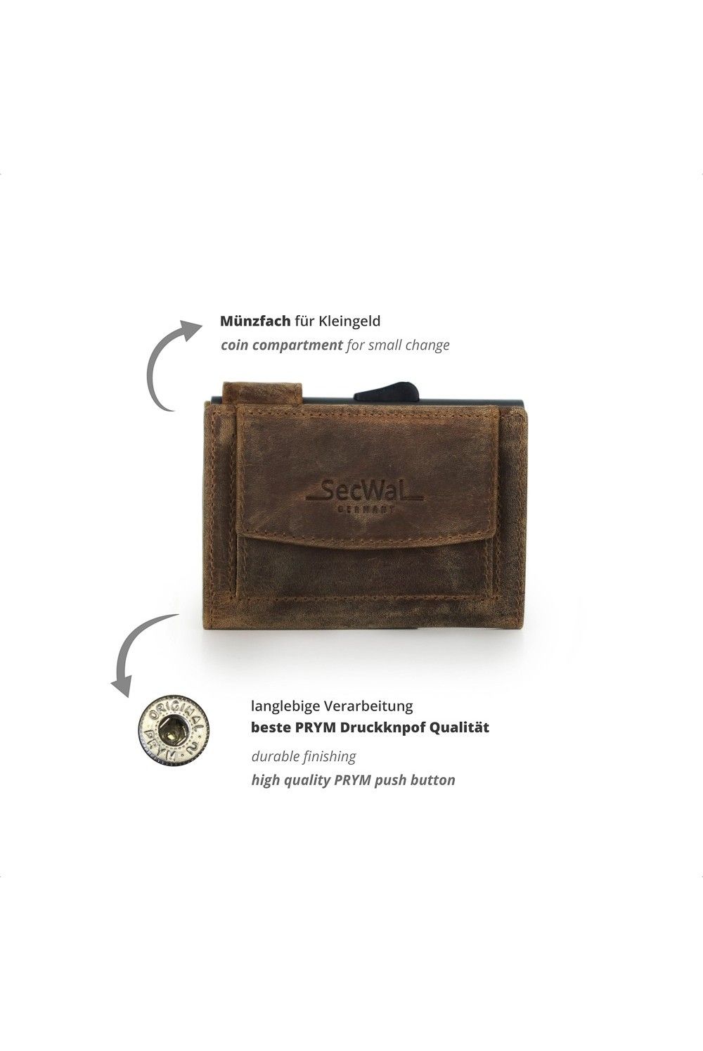 SecWal Card Case DK Leather Hunter Brown