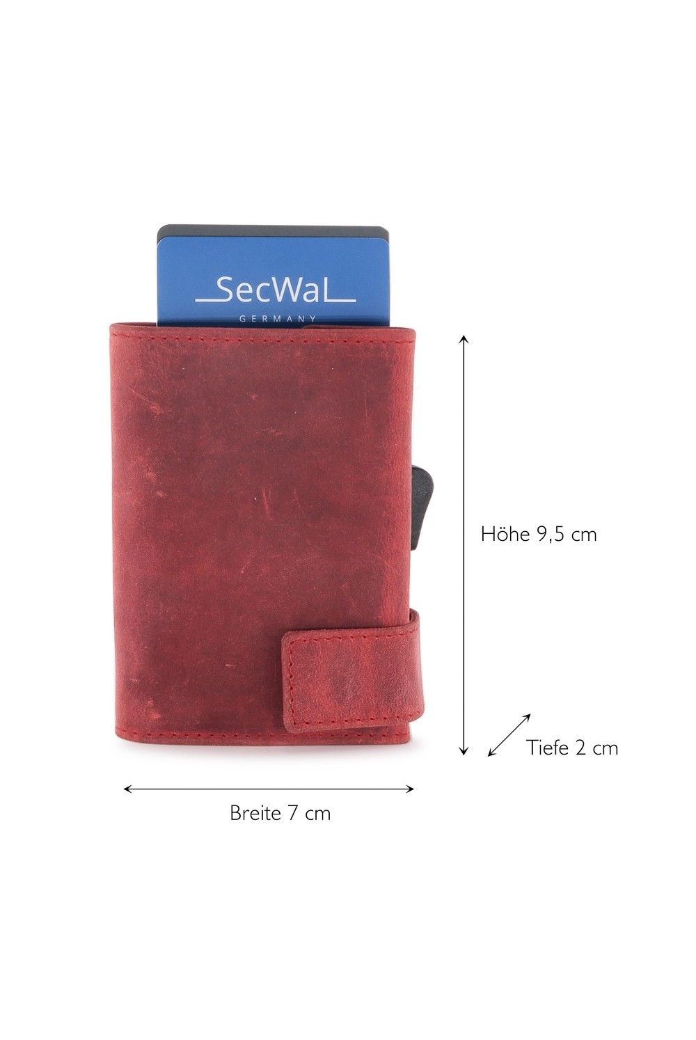 SecWal Card Case RV Leather Hunter Red