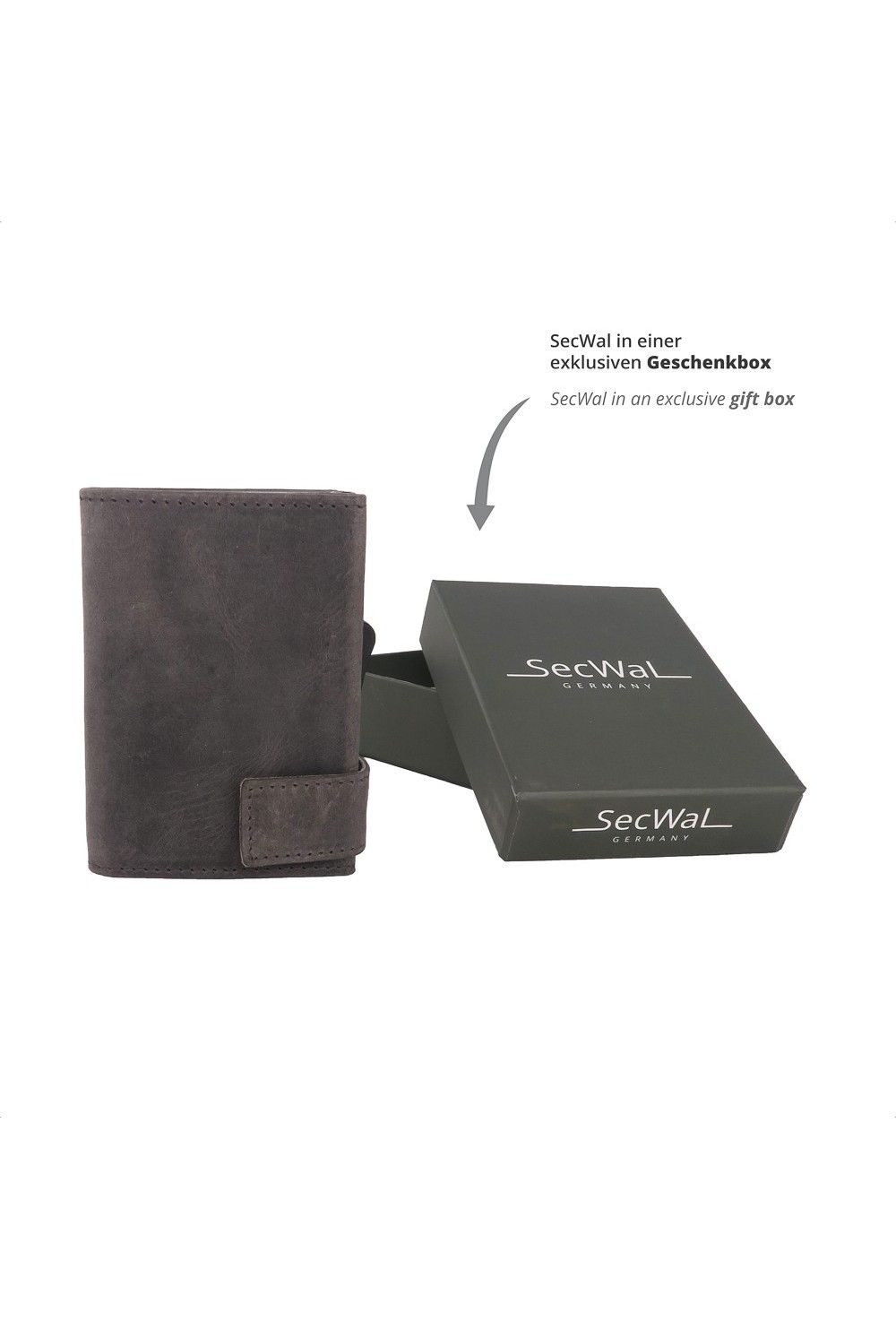 SecWal Card Case RV Leather Hunter Grey