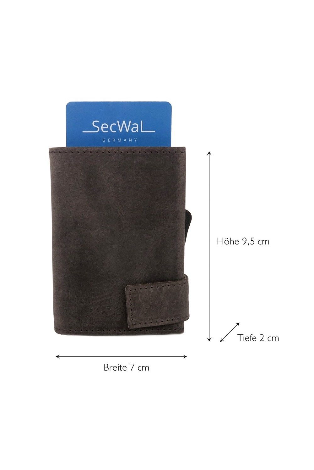 SecWal Card Case RV Leather Hunter Grey