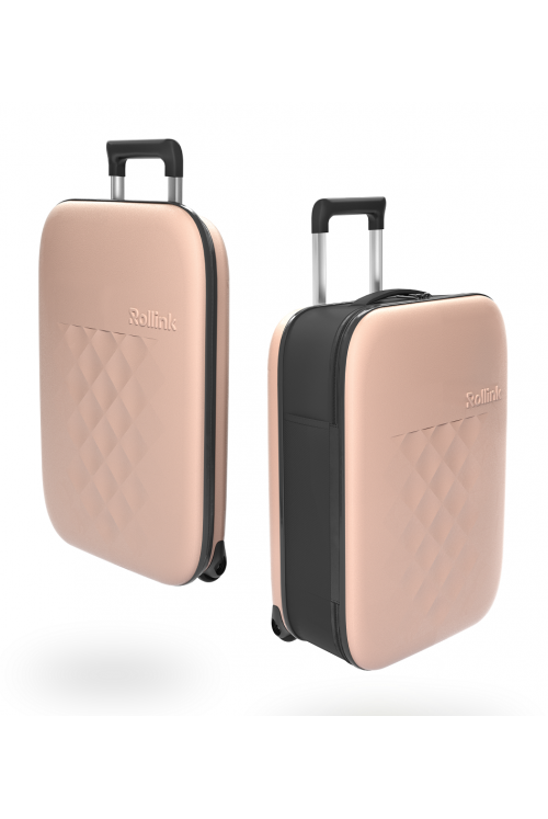 Suitcase hand luggage foldable Rollink Flex Vega 2 wheel 55cm Rose Smoke