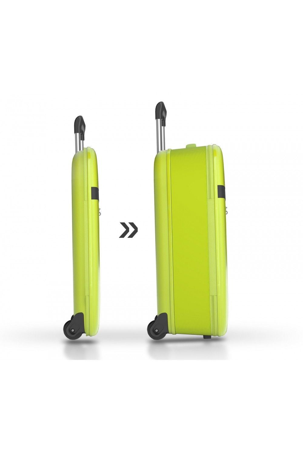 Suitcase hand luggage Rollink Flex Aura 55cm foldable outer compartment limeade
