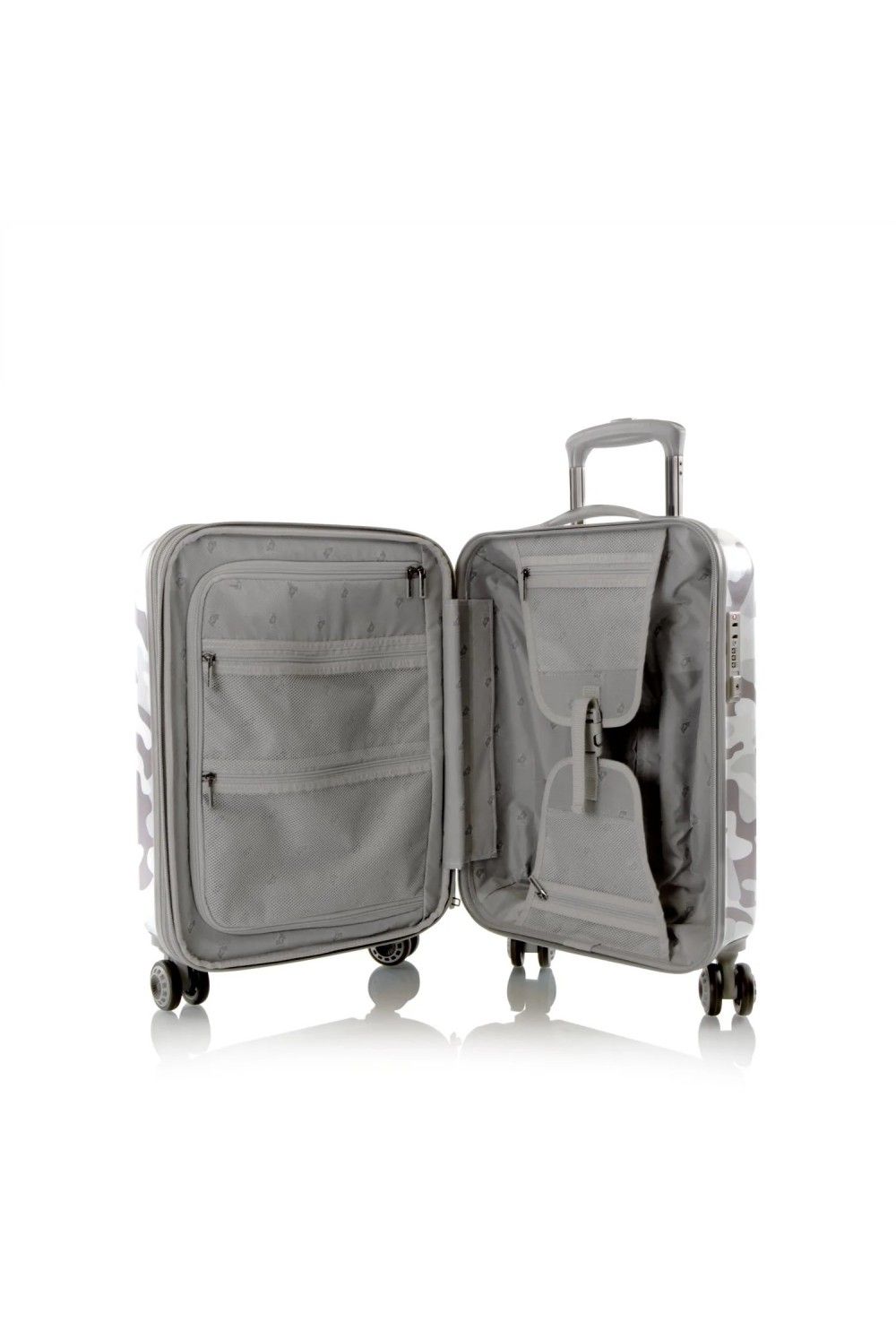 Suitcase hand luggage Heys White Camo 4 wheel 55cm expandable