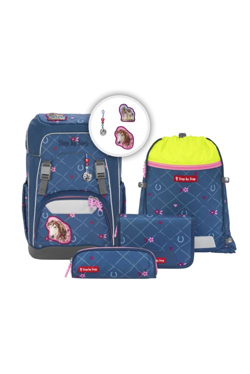 Step by Step Giant school backpack 5 parts Horse Lima