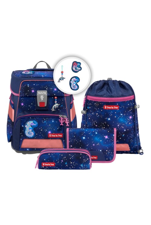 School backpack set Step by Step Space REFLECT 5 pieces Star Seahorse Zoe