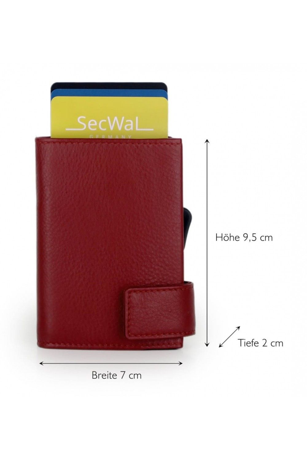 SecWal Card Case XL RV Leather Red