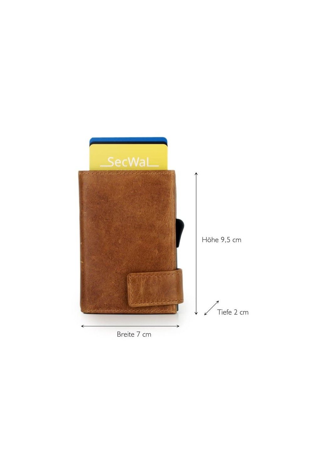 SecWal Card Case XL RV Leather Cognac