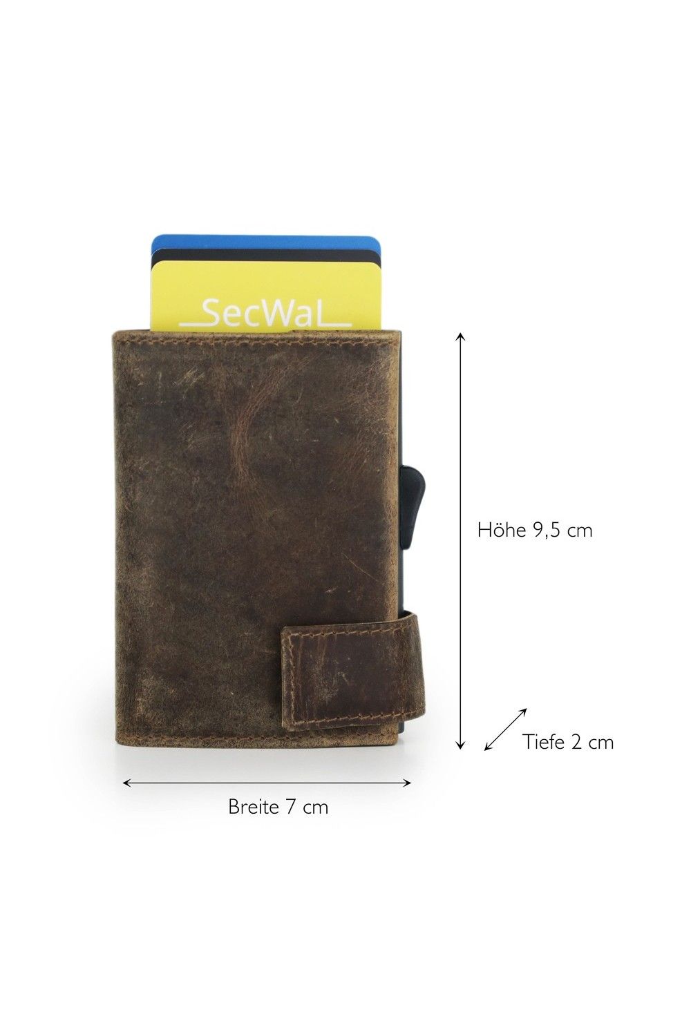 SecWal Card Case XL DK Leather Hunter Brown