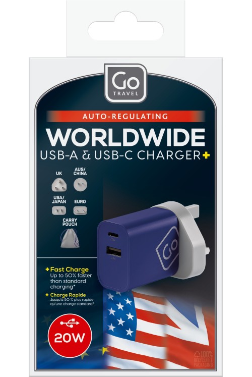 Go Travel Weltweiter USB-A & USB-C Adapter