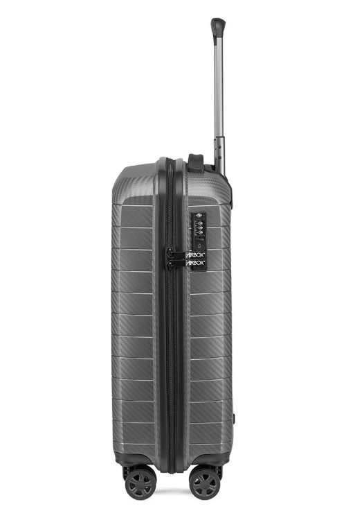 Hand luggage suitcase AIRBOX AZ18 55cm 4 wheels Metallic Grey