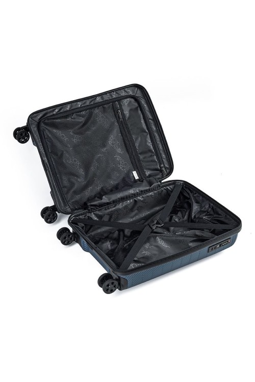 Handgepäck Koffer AIRBOX AZ18 55cm 4 Rad Metallic Navy