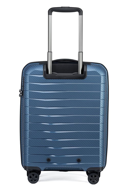 Hand luggage suitcase AIRBOX AZ18 55cm 4 wheels Metallic Navy