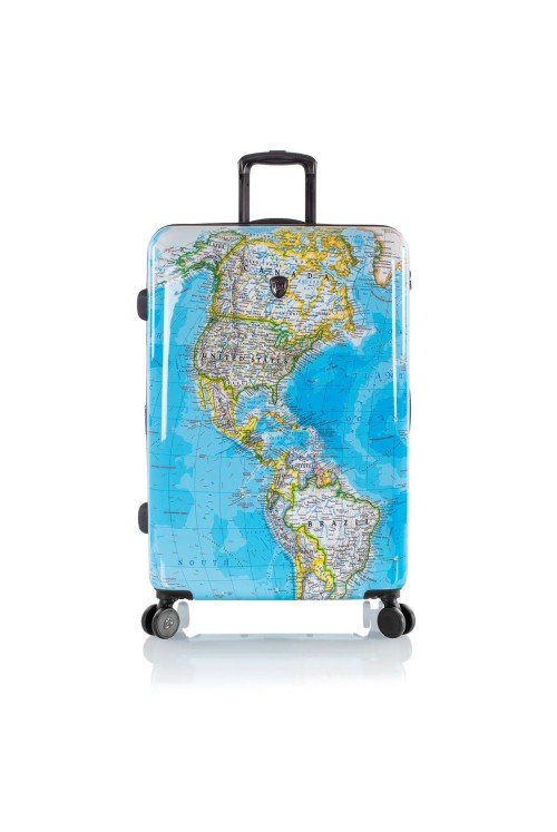 Suitcase Heys Journey 3G Blue Map 4 wheel large 76cm expandable